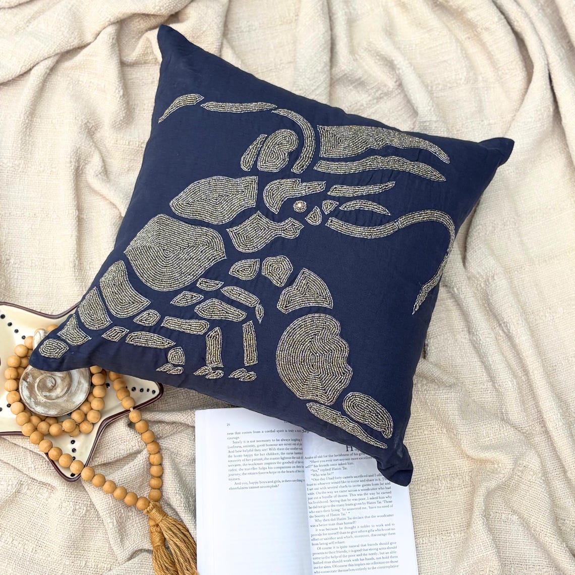 Lobster Motif throw pillow cover, product view 5