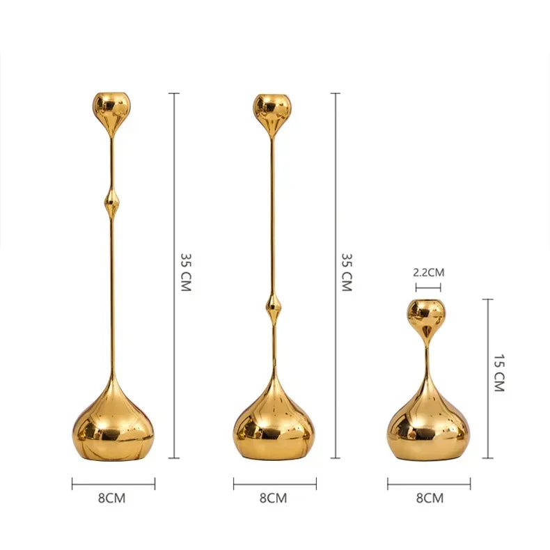 Modern Art Metallic Stem Taper Candle Holder product detail view 7