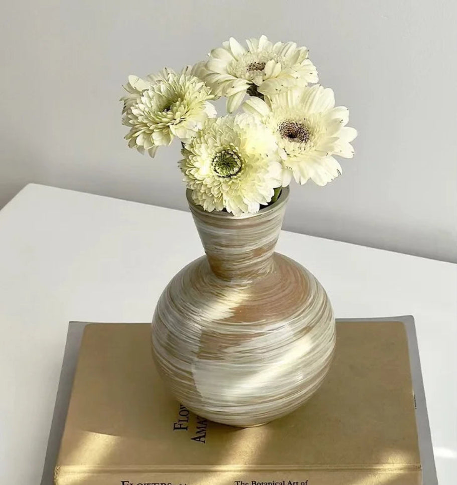 Freeform Brushed Rough Ceramic Flower Vase product detail view 3