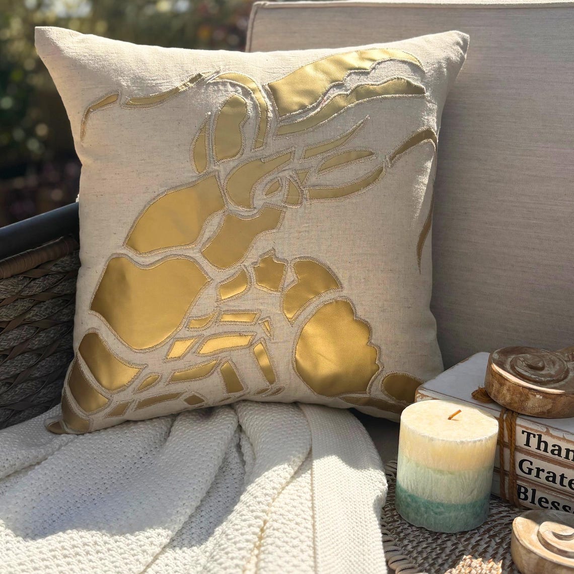 Lobster Pattern throw pillow cover, product view 2