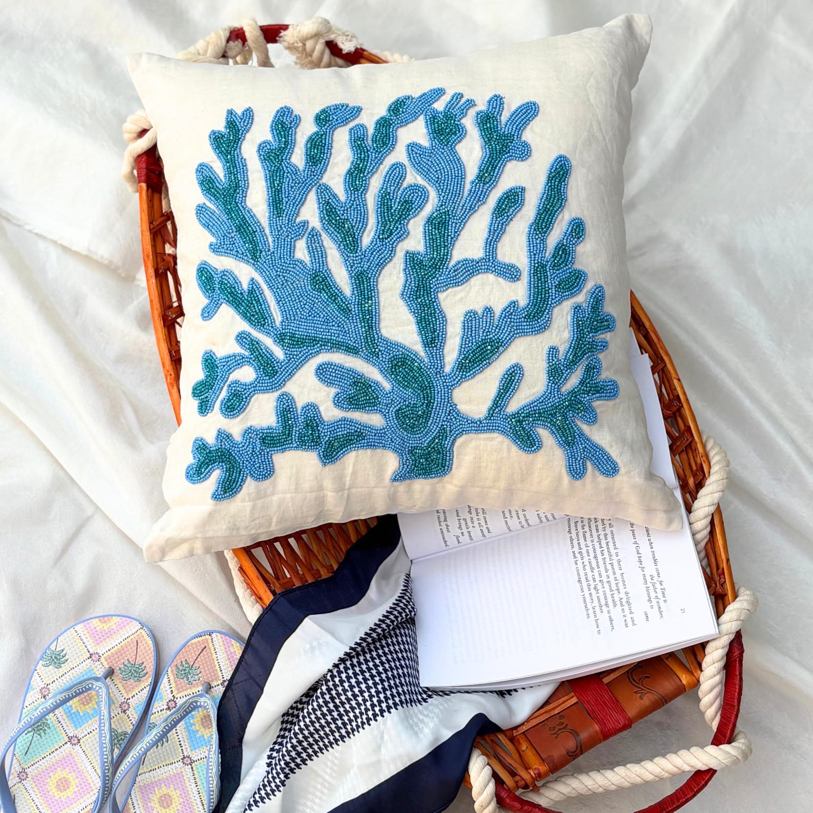 Koi Fish Motif throw pillow cover, product view 36