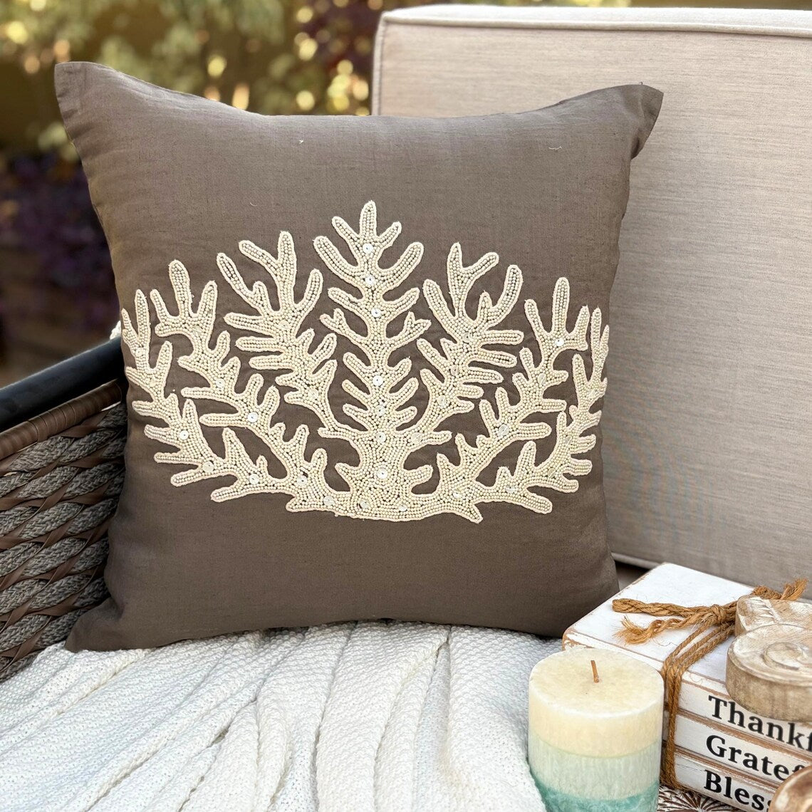 Coral Cluster throw pillow cover, product view 1