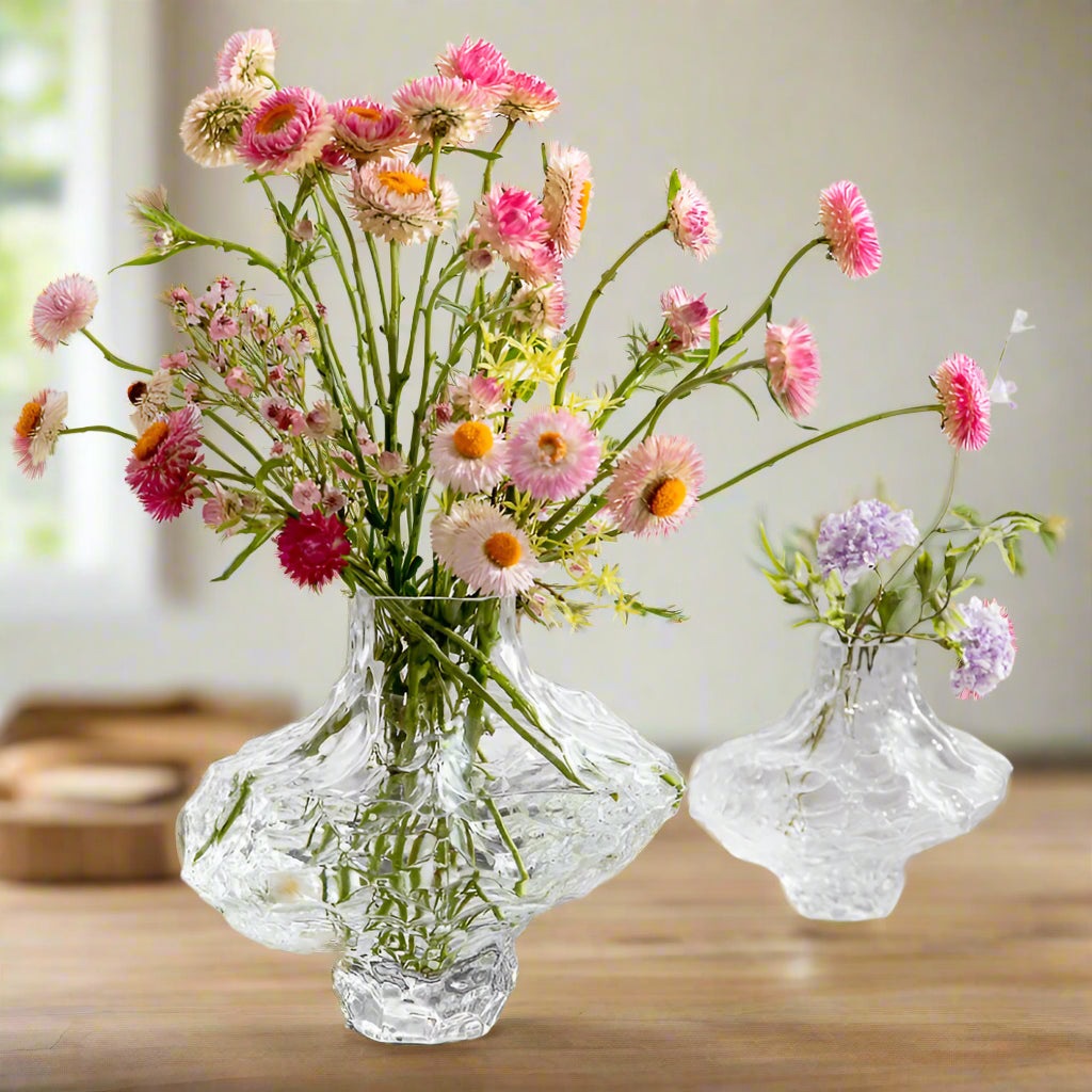 Crystal Textured Modern Glass Vase product detail view 2