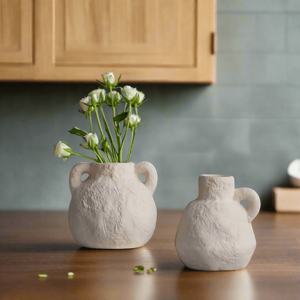 Rustic Stone Texture Ceramic Mini Bud Pitcher Vase product detail view 2