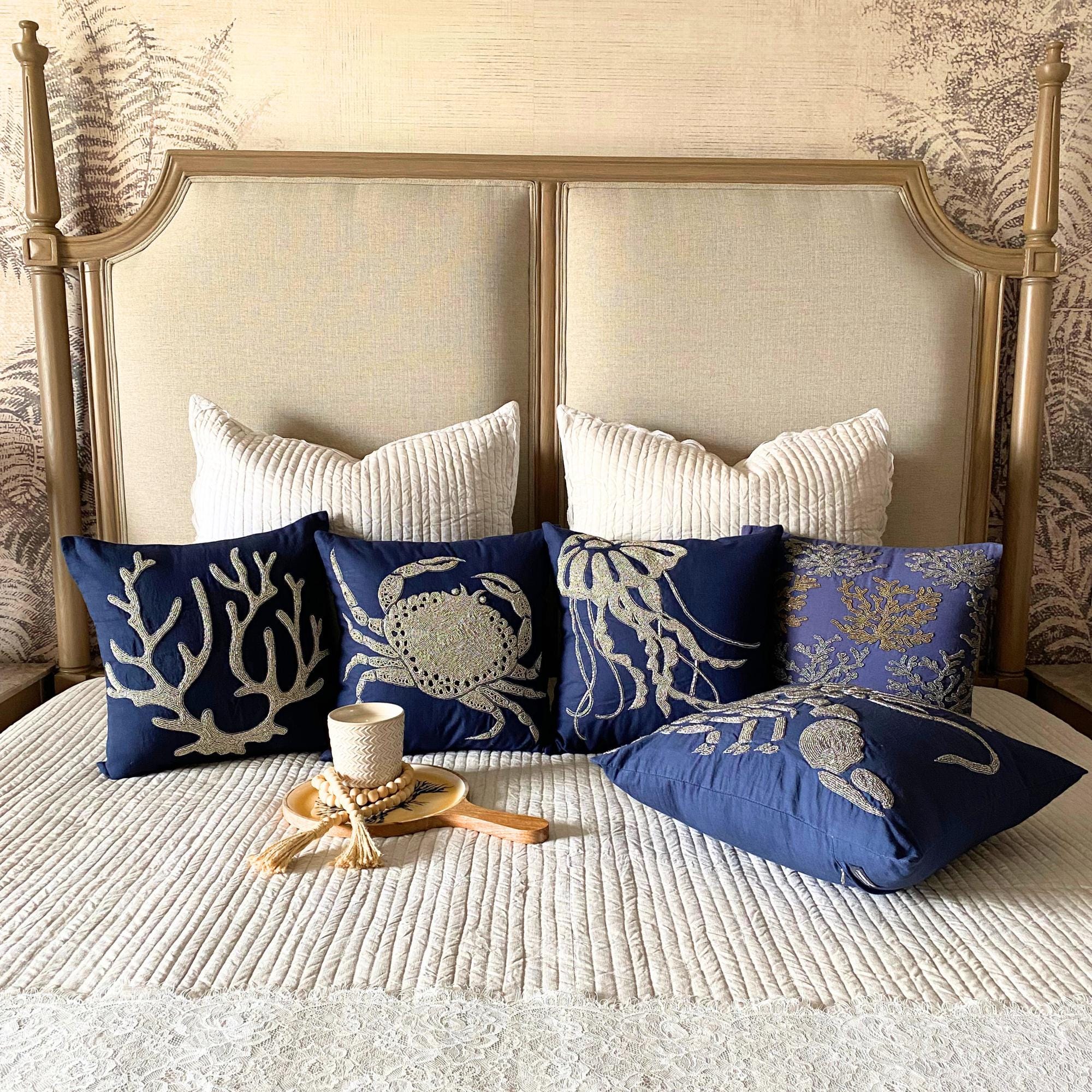 Shoreline Crab throw pillow cover, product view 5