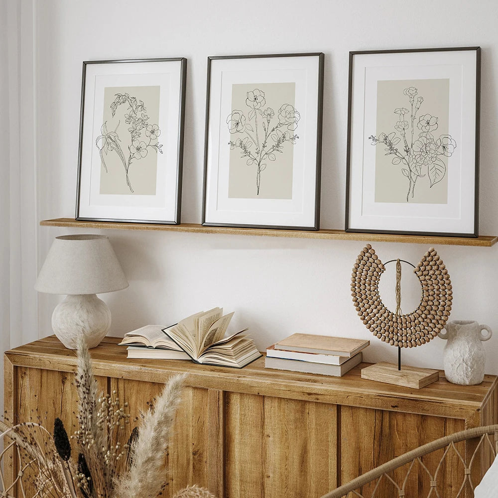 Floral Sketch Wall Art Print product detail view 3