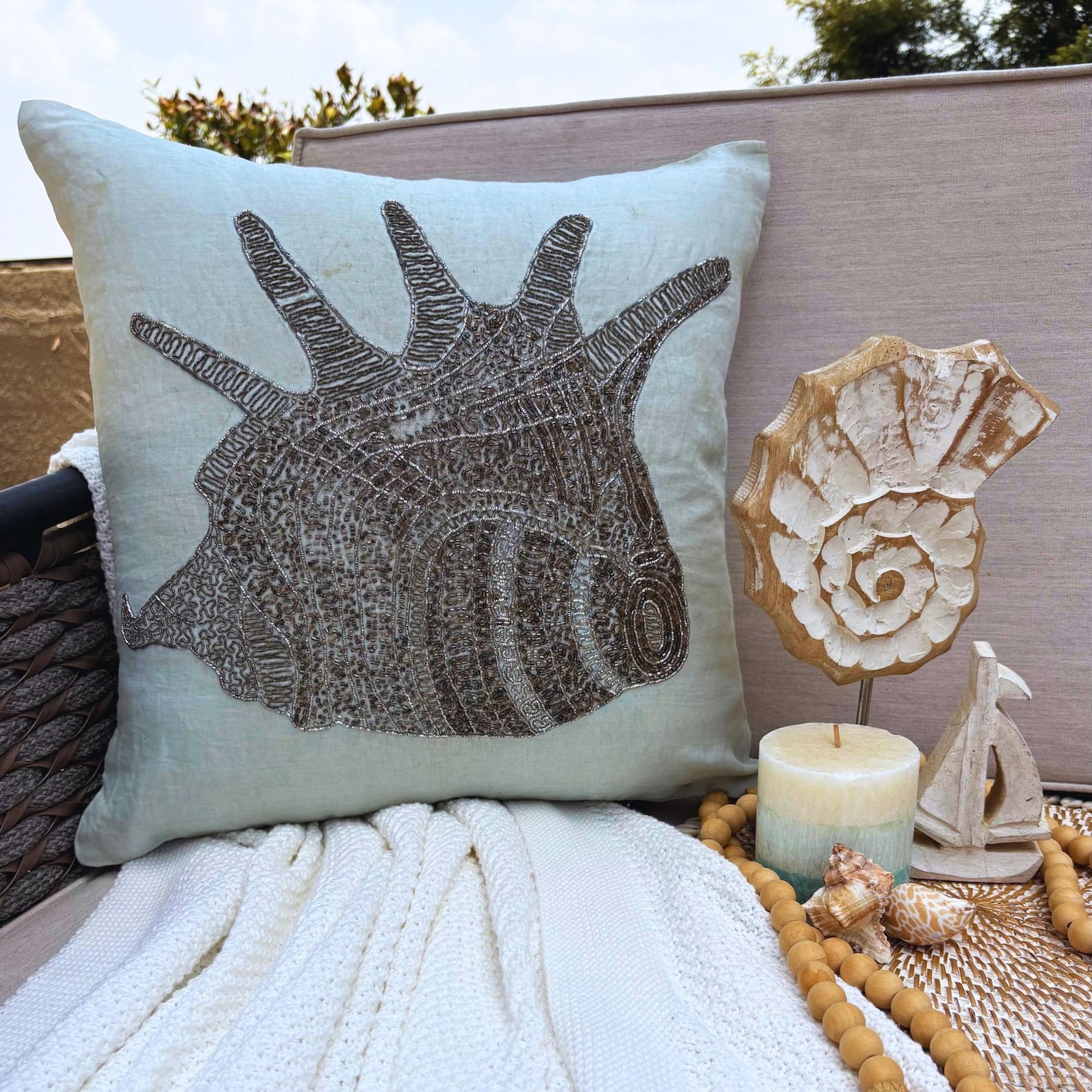 Fish Illustration throw pillow cover, product view 12