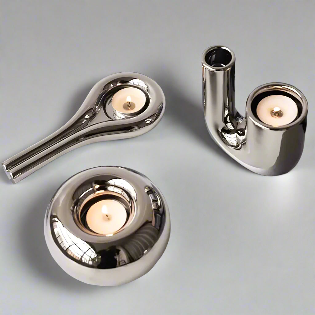 Minimalist Electroplated Candlestick Holders product view