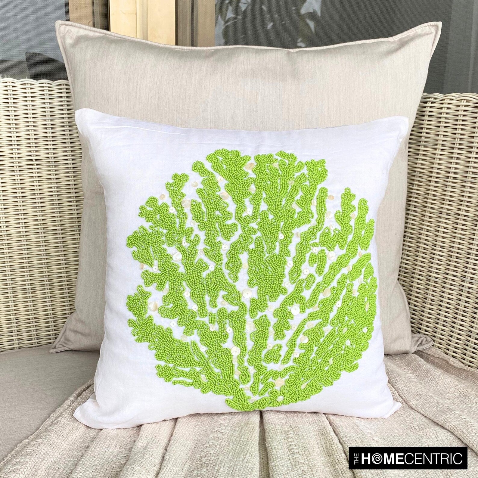 Deep Seaweed throw pillow cover, product view 3