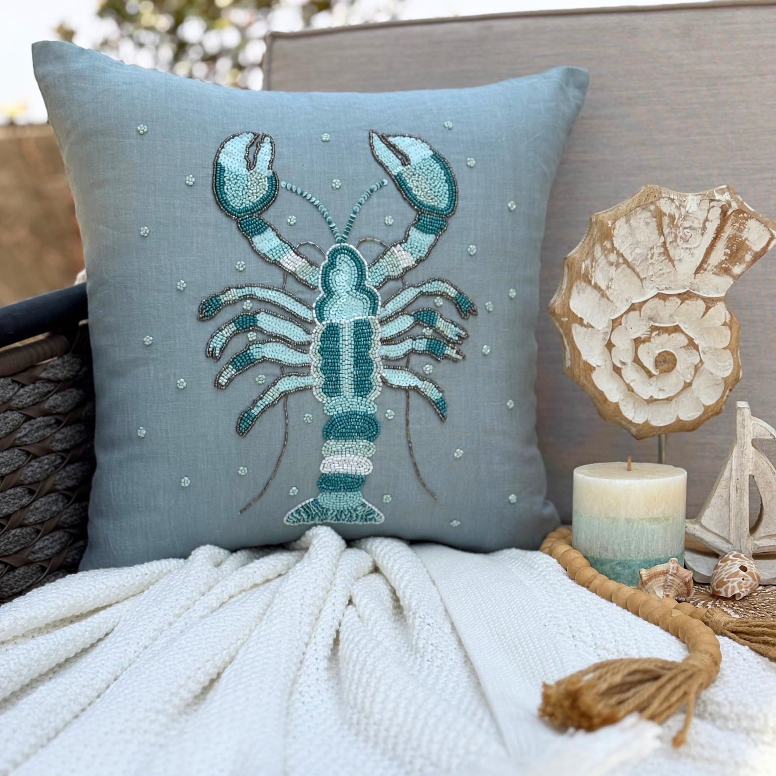 Fish Illustration throw pillow cover, product view 30