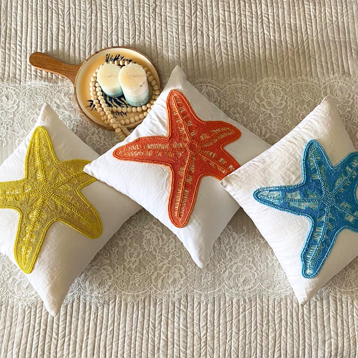 Starfish Motif throw pillow cover, product view 5