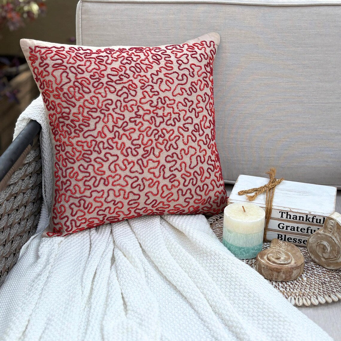 Floral Maze throw pillow cover, product view 4