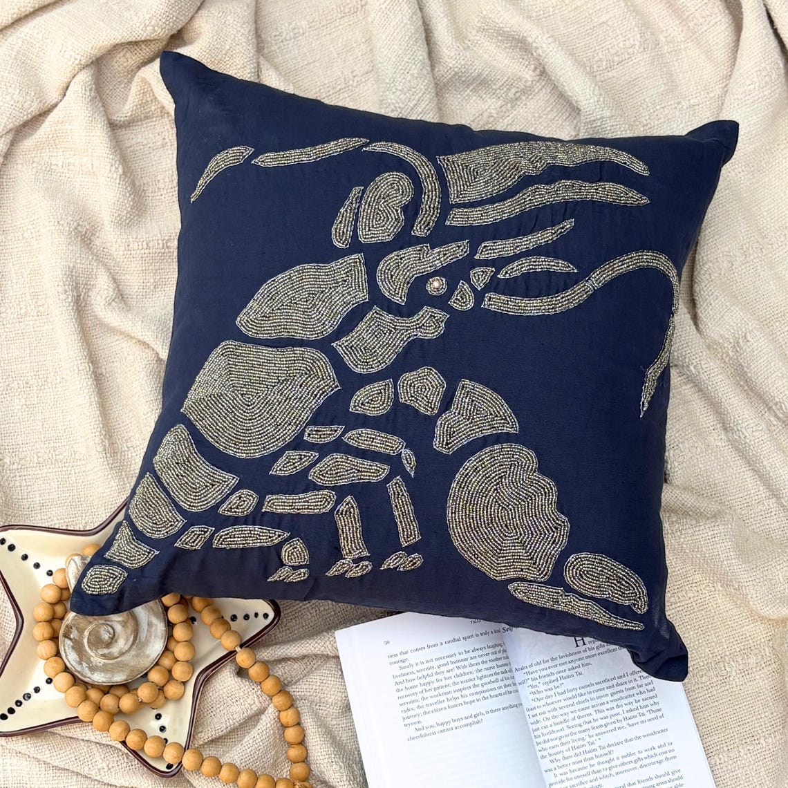 Lobster Motif throw pillow cover, product view 2