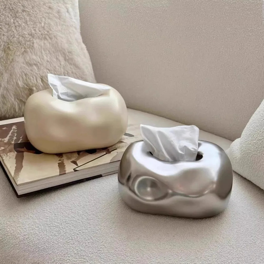 Unstructured Ceramic Tissue Box Cover product detail view 2