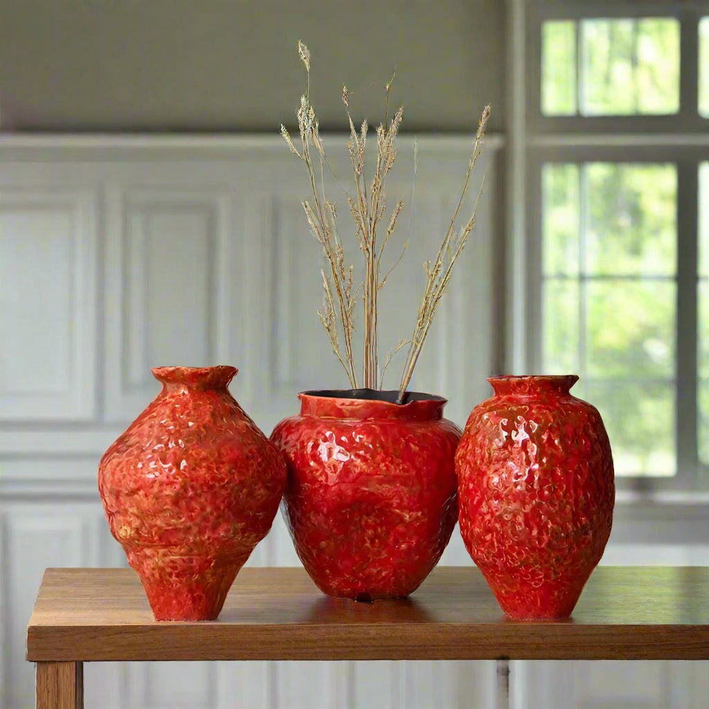 Wabi Sabi Aged Textured Ceramic Vase product detail view 2