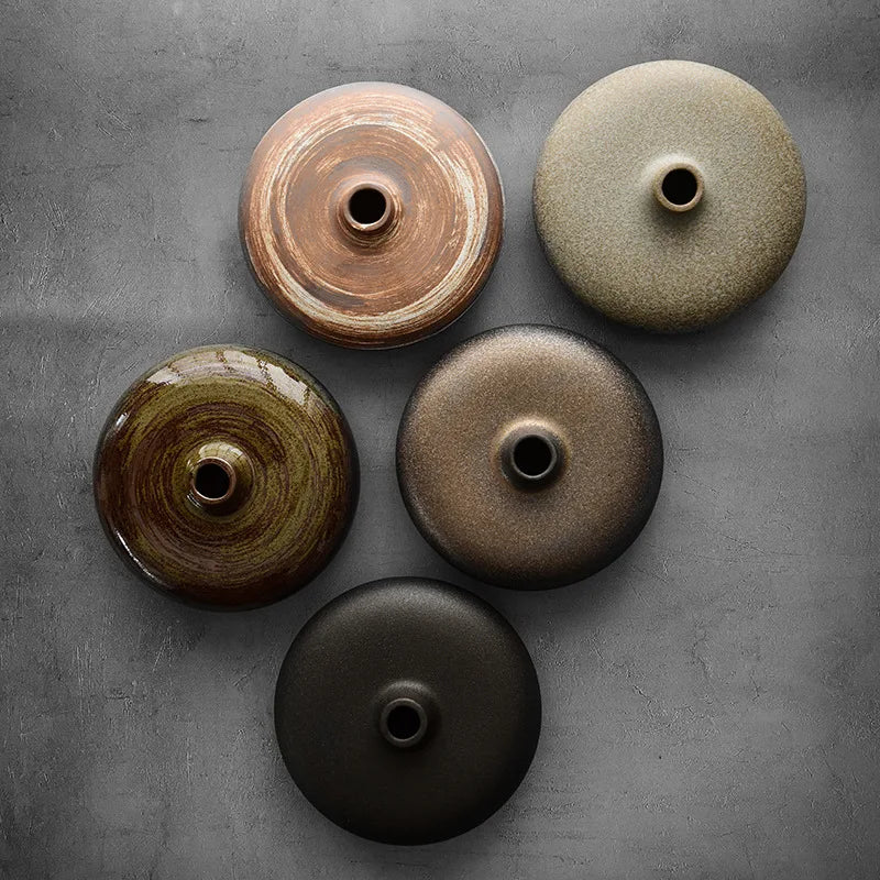 Zen Ceramic Vase Flat Mouth Pot Vase product view