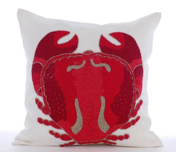 Crab Motif throw pillow cover, product view 2
