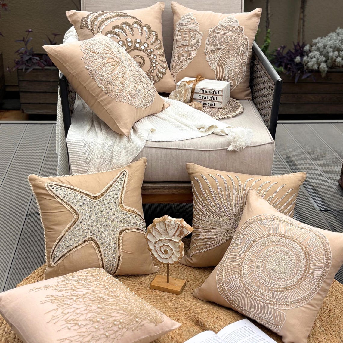 Scattered Shell throw pillow cover, product view 15