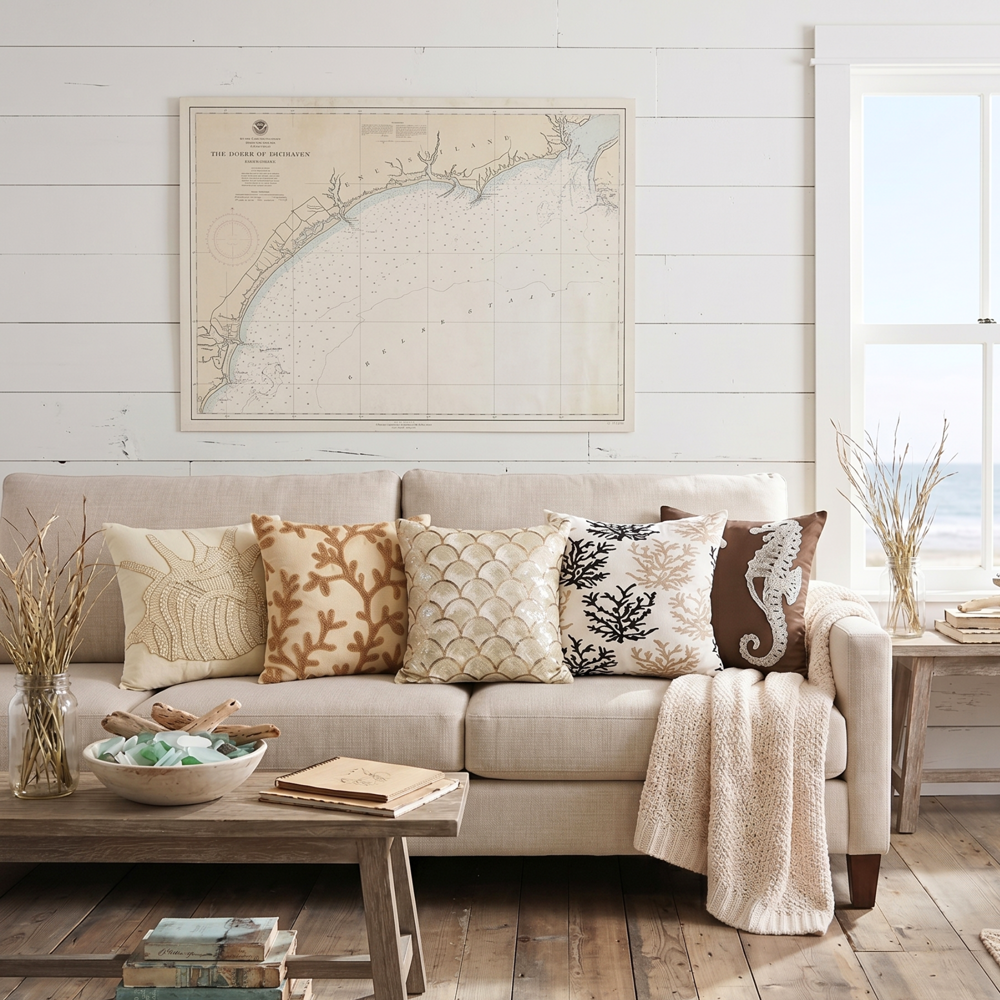 Seahorse Pattern throw pillow cover, product view 5