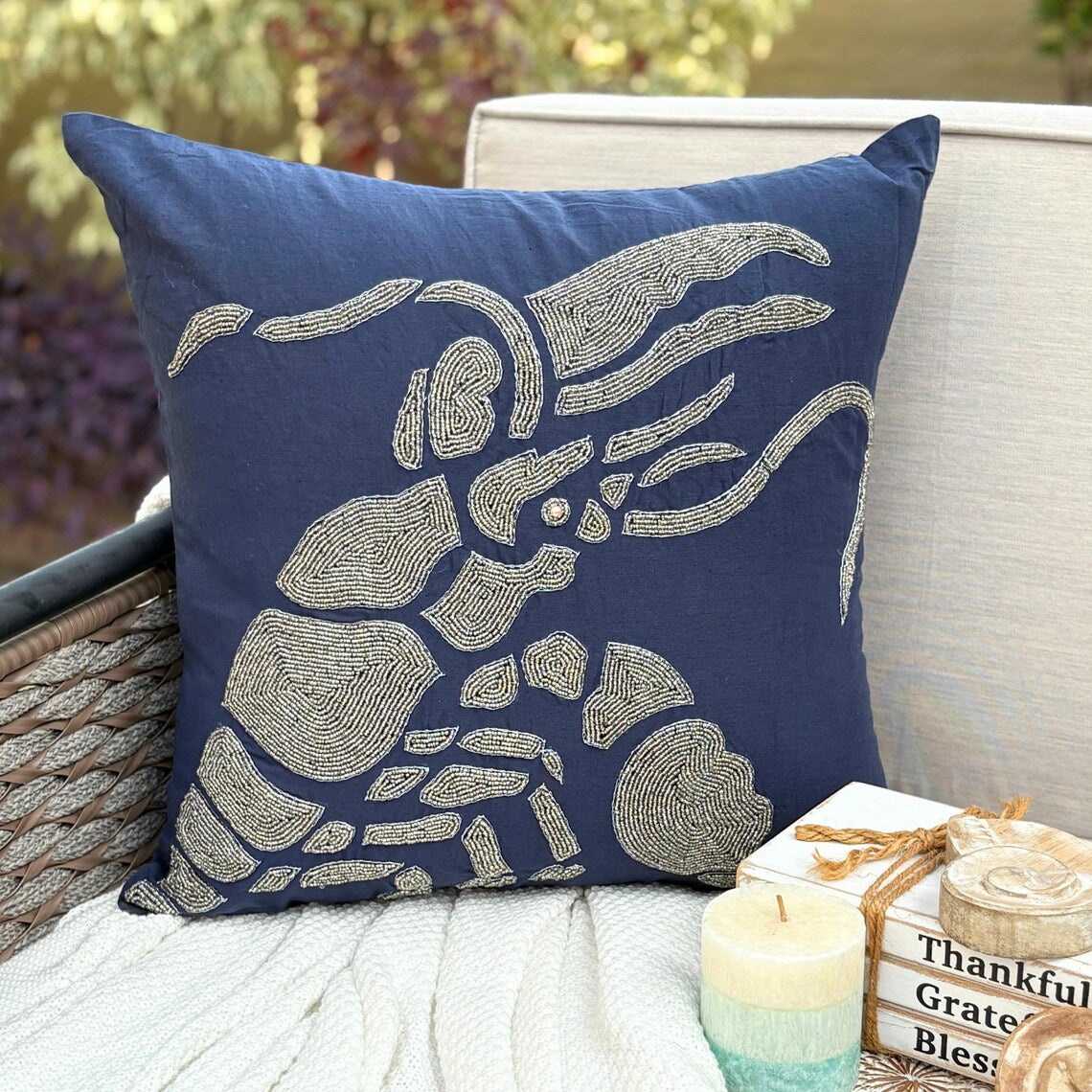 Lobster Motif throw pillow cover, product view 3