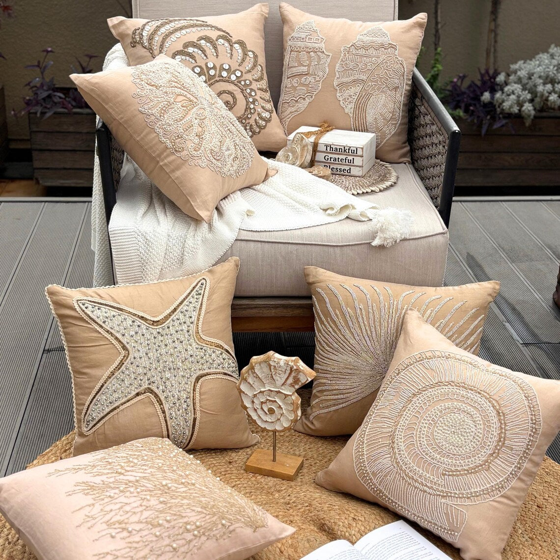 Scattered Shell throw pillow cover, product view 7