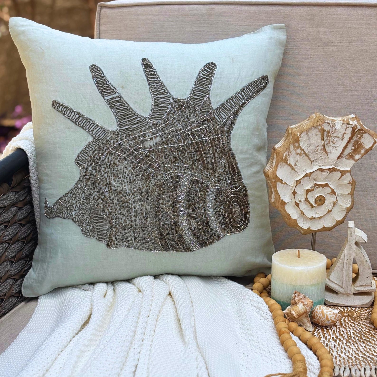 Fish Illustration throw pillow cover, product view 14