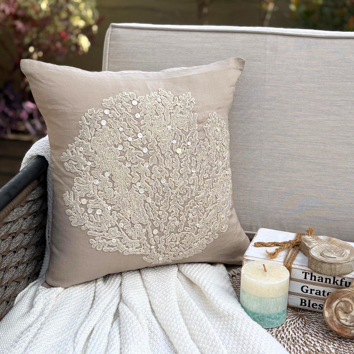 Scallop Shell throw pillow cover, product view 13
