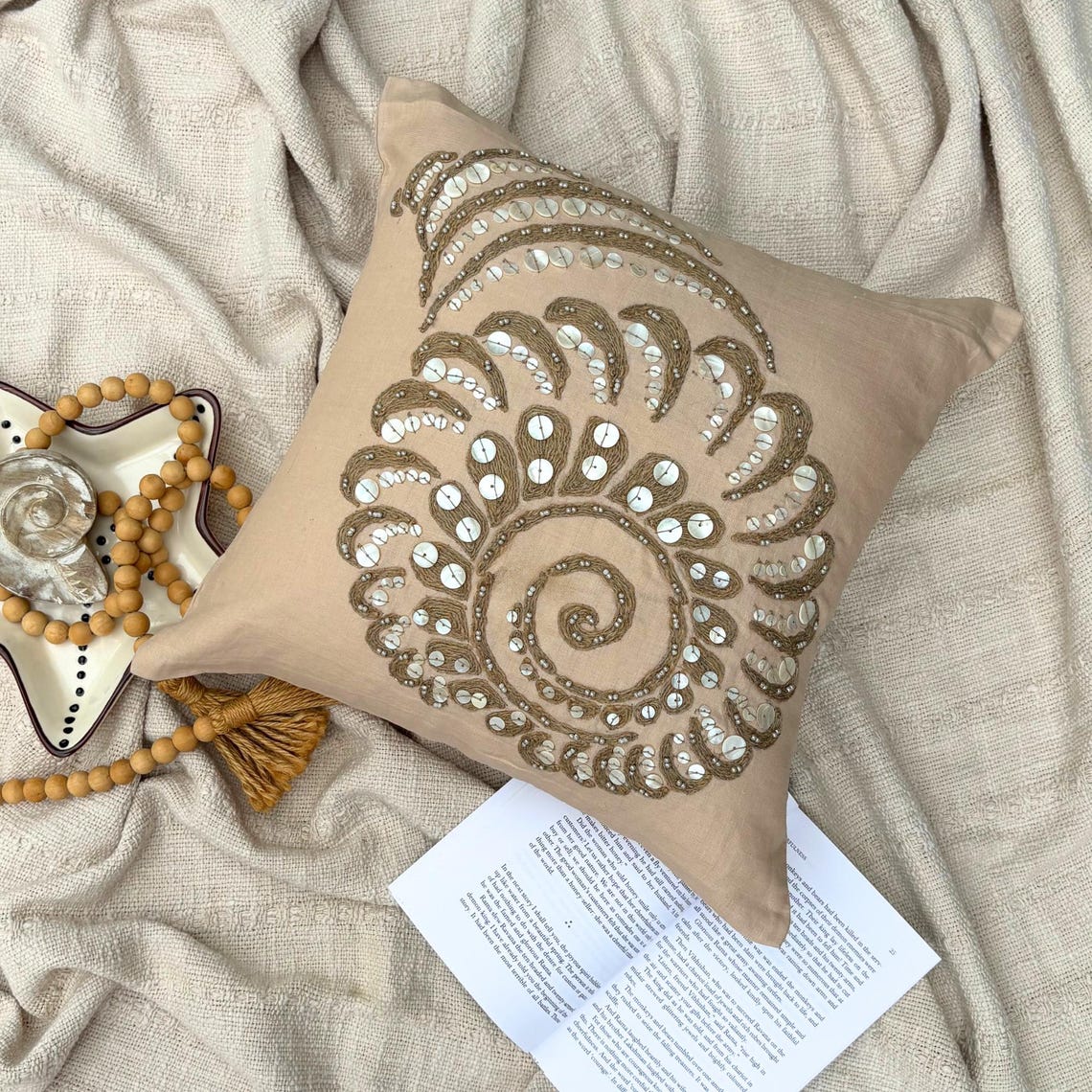 Scattered Shell throw pillow cover, product view 2