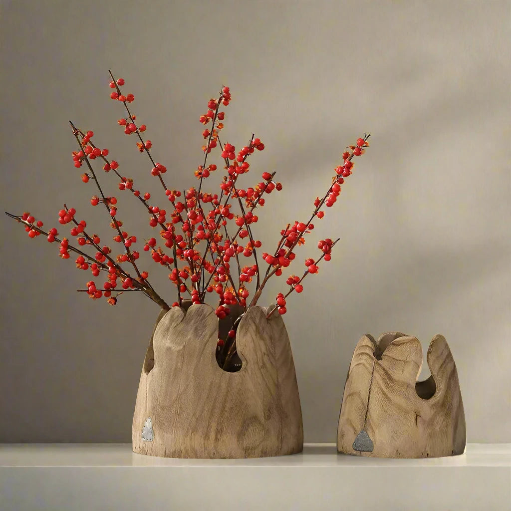 Raw Paulownia Wood Irregular Vase product view