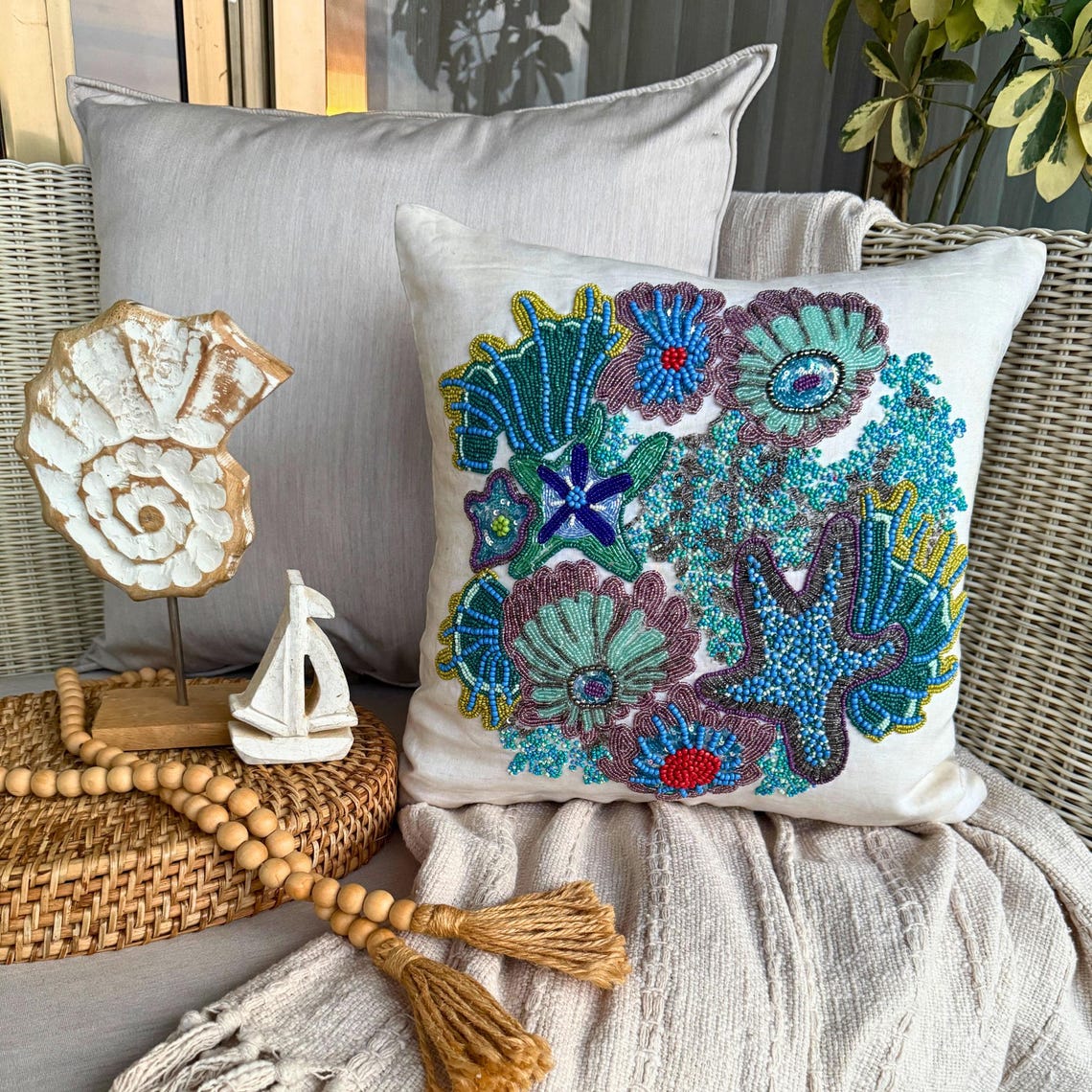 Koi Fish Motif throw pillow cover, product view 21