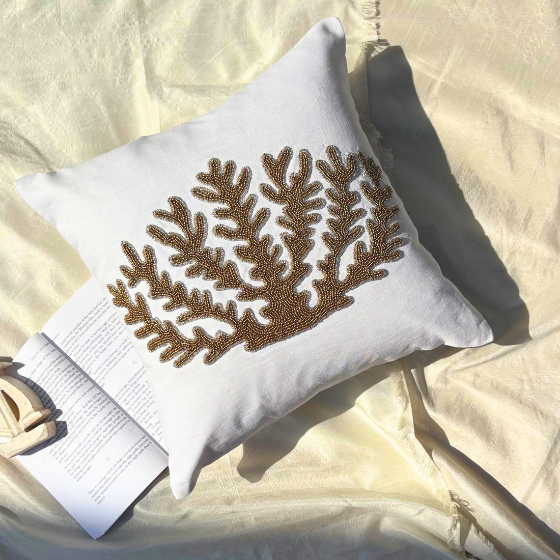 Seahorse Pair throw pillow cover, product view 9