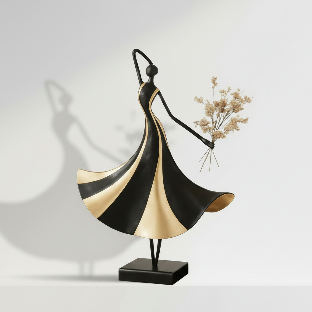 Ironwork Woman Dancing Figurine Sculpture product view