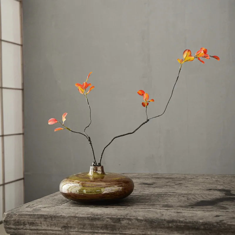 Zen Ceramic Vase Flat Mouth Pot Vase product detail view 2