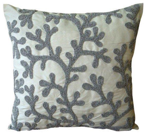 Coastal Seaweed throw pillow cover, product view 13