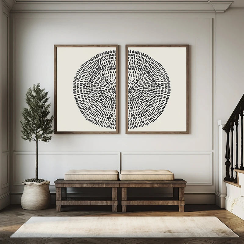 Textured Tree Coordinated Set Wall Art Print product detail view 3