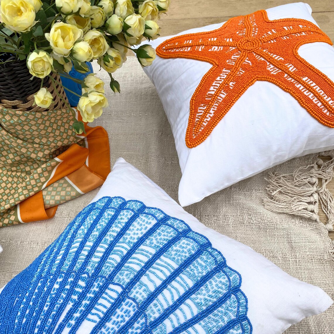 Starfish Pattern throw pillow cover, product view 5