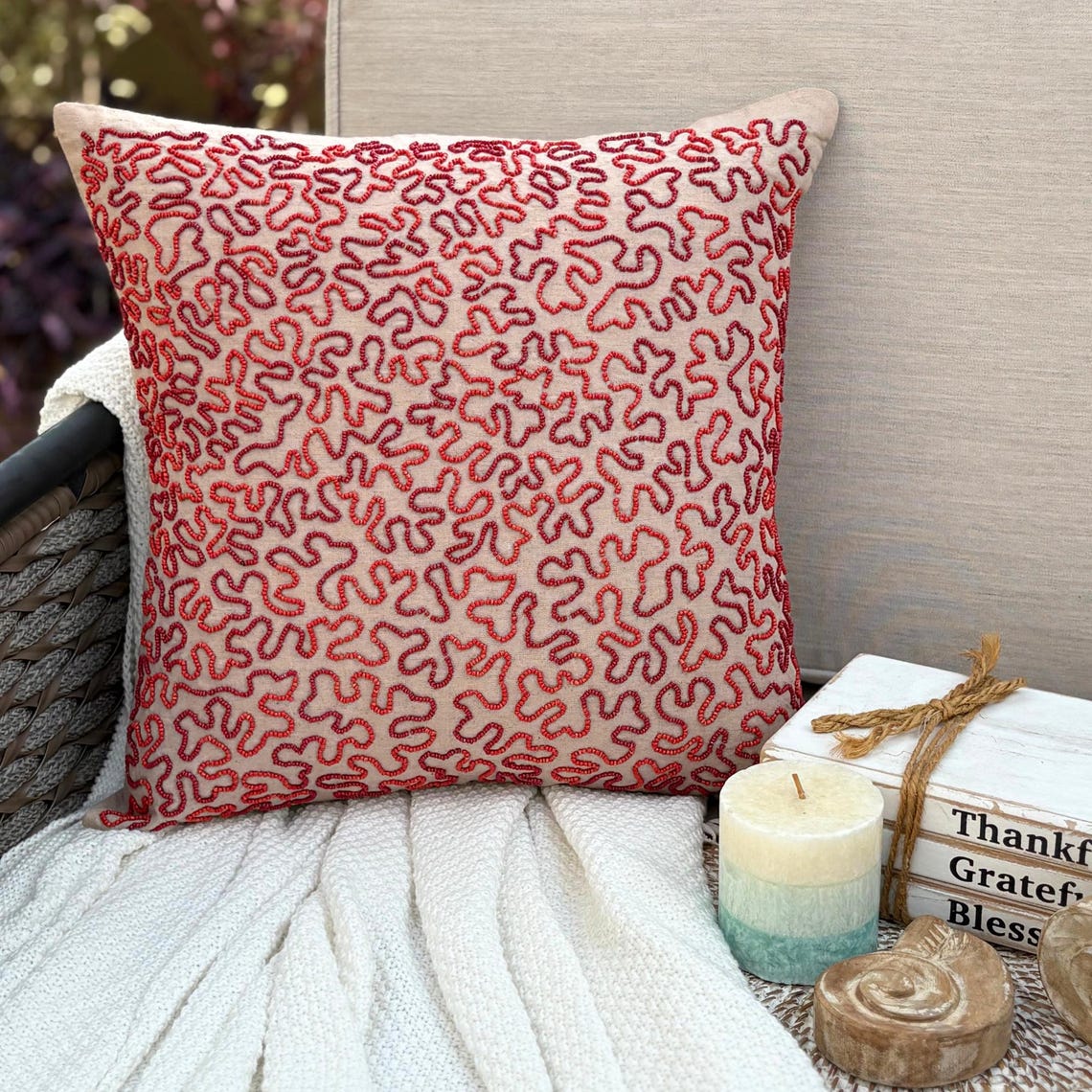 Floral Maze throw pillow cover, product view 1