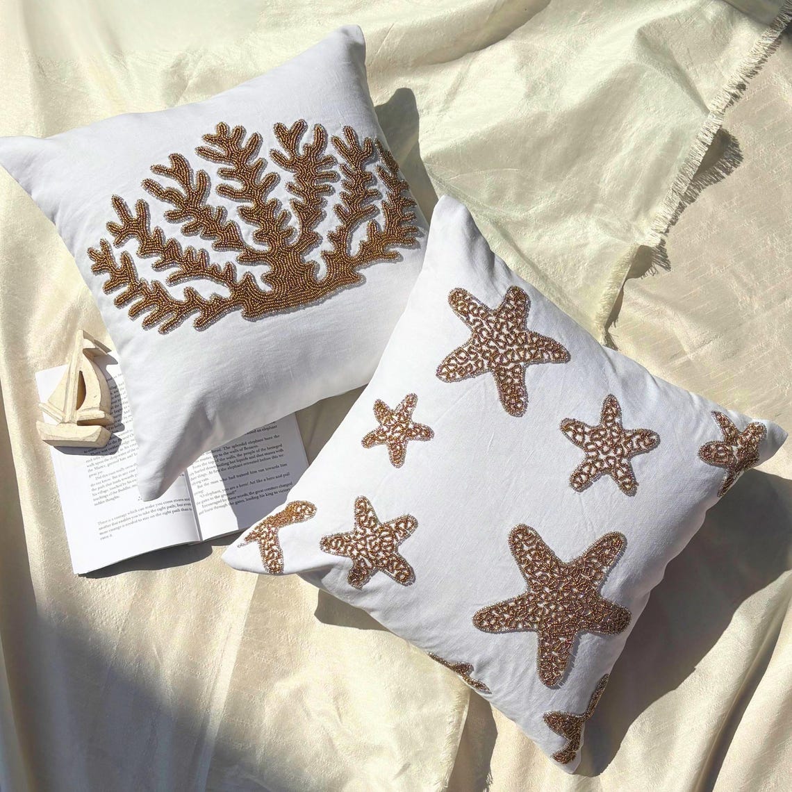 Seahorse Pair throw pillow cover, product view 12