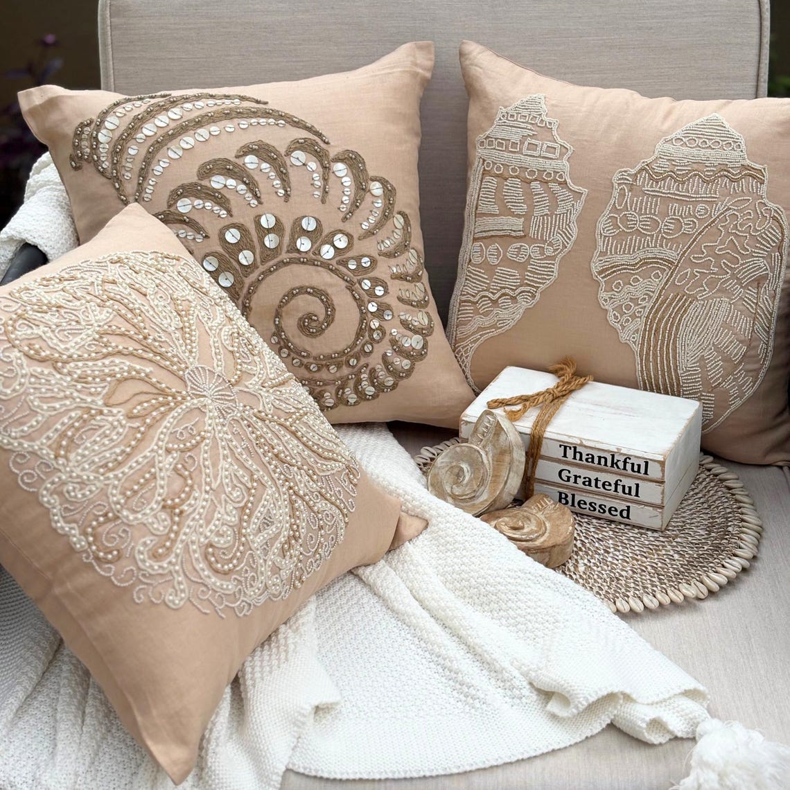 Scattered Shell throw pillow cover, product view 4