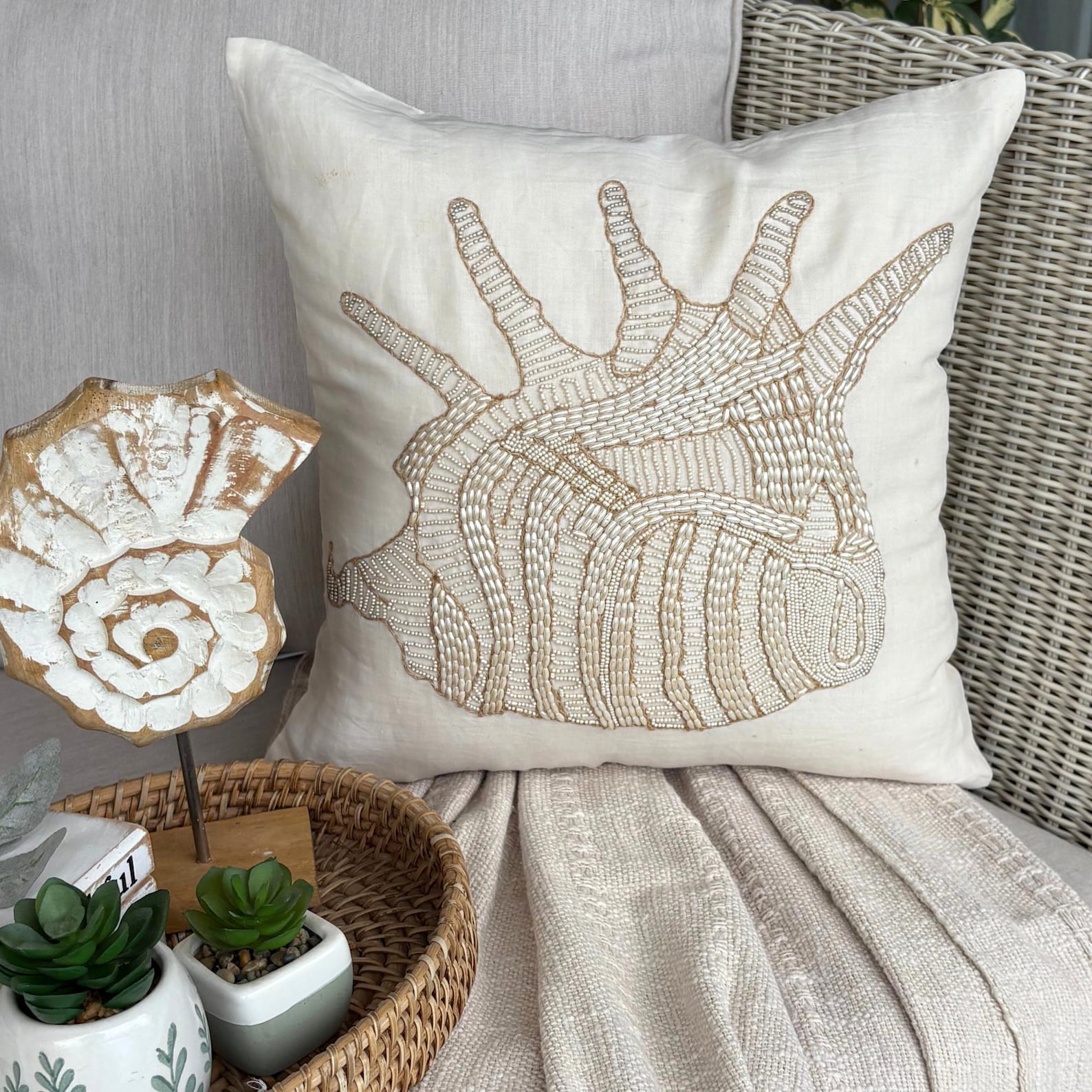 Seahorse Pattern throw pillow cover, product view 8