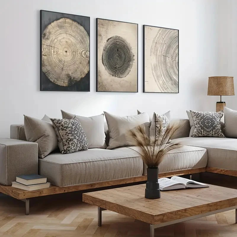 Detailed Tree Ring Tree Wall Art Print product detail view 3
