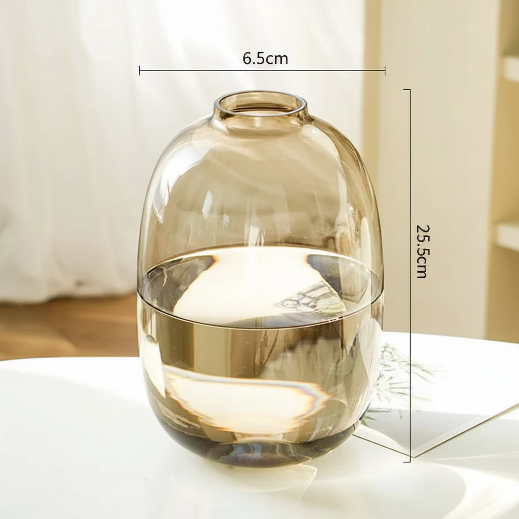 Minimalist Glass Rounded Bulb Vase product detail view 6