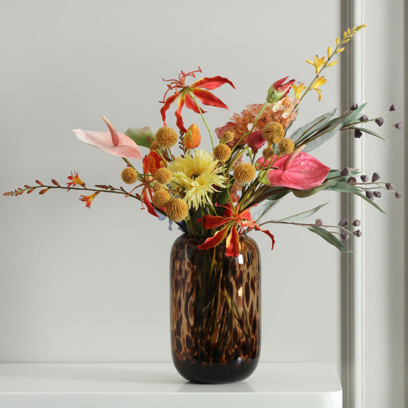 Tortoise Shell Print Glass Vase product view