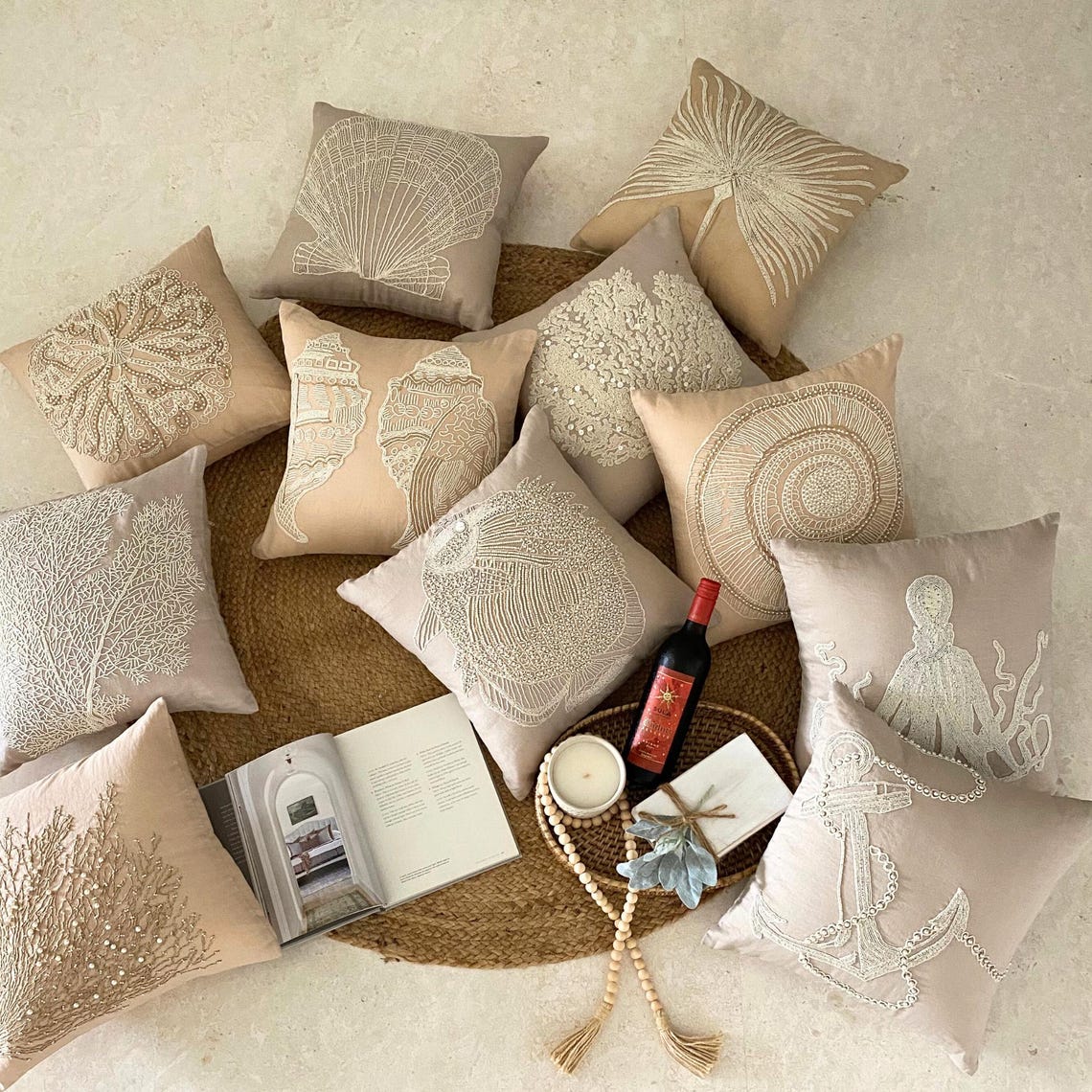 Scattered Shell throw pillow cover, product view 9