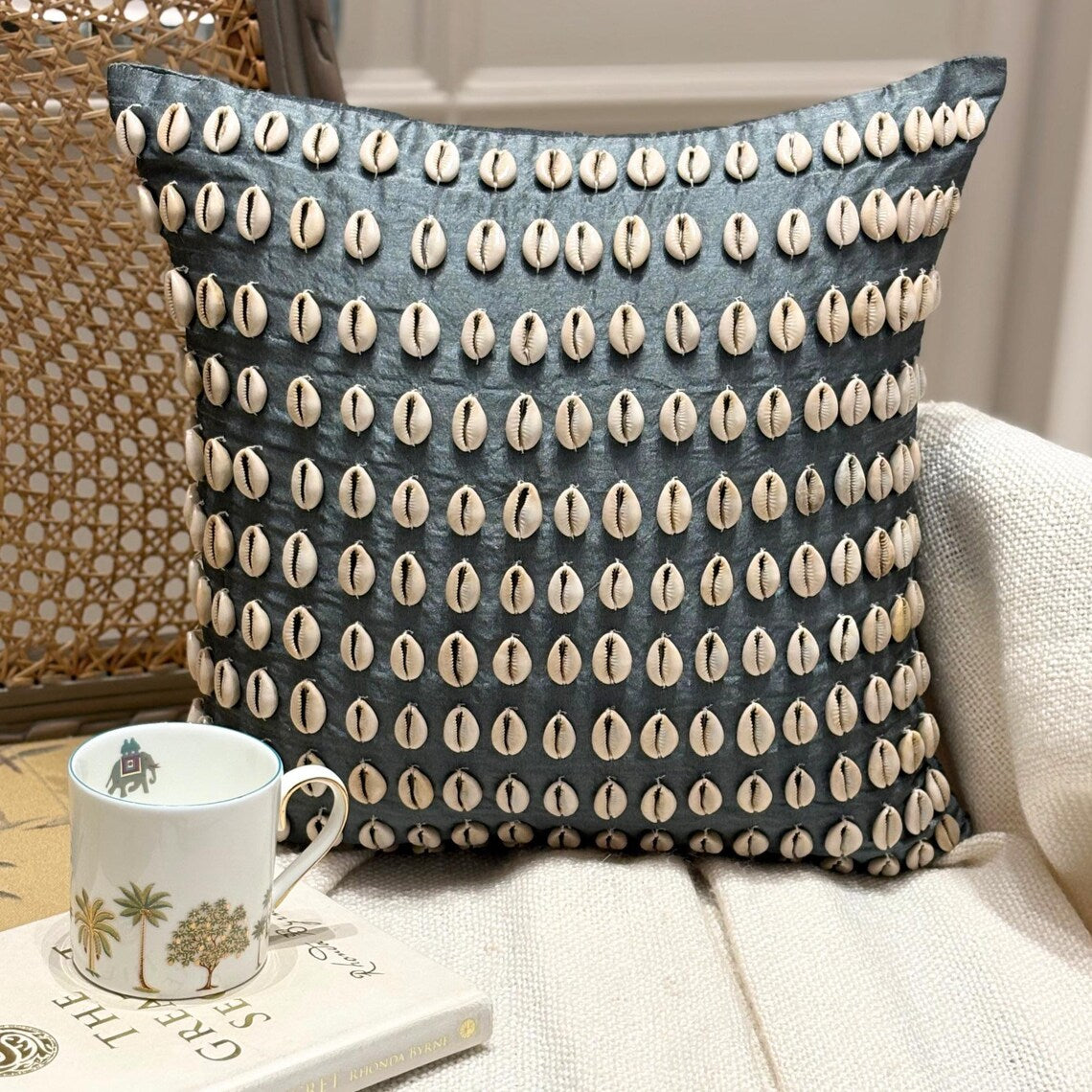 Decorative Shell throw pillow cover, product view 1