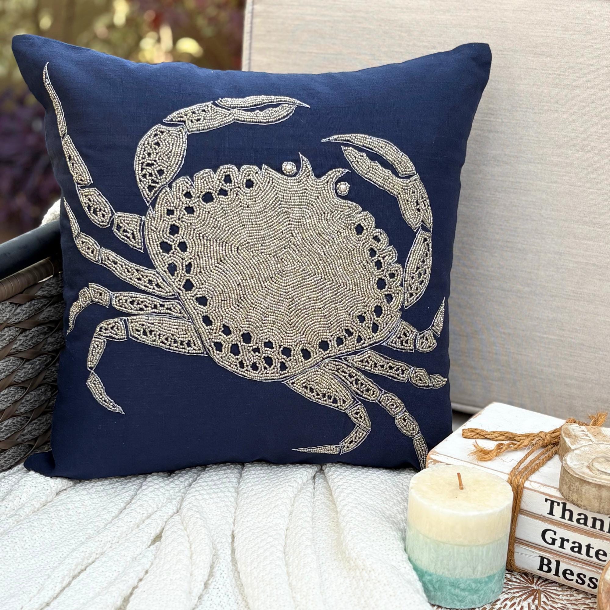 Shoreline Crab throw pillow cover, product view 1