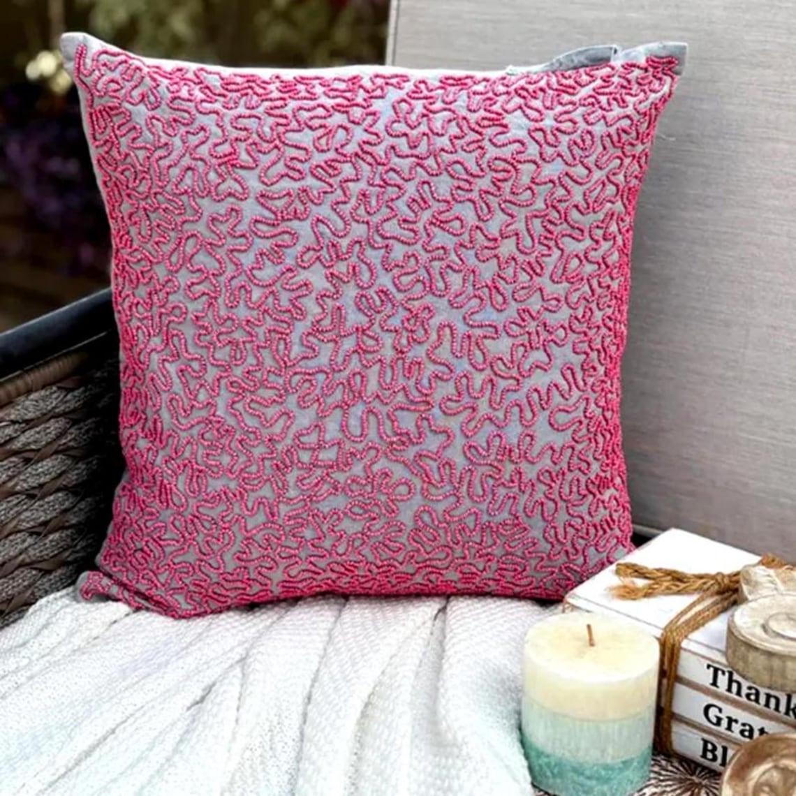 Floral Maze throw pillow cover, product view 9