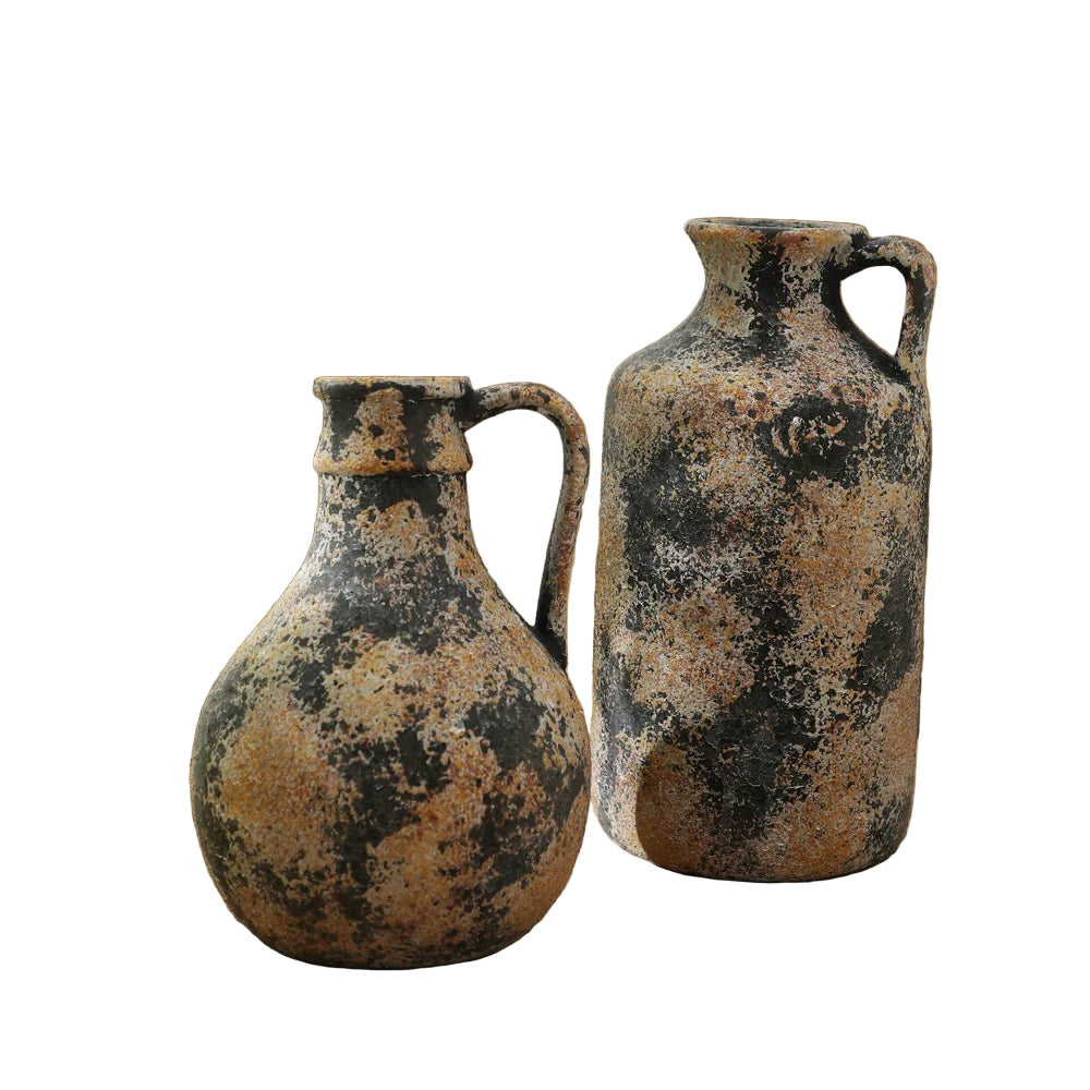 Earthenware Distressed Rustic Milk Jug Vase product detail view 2