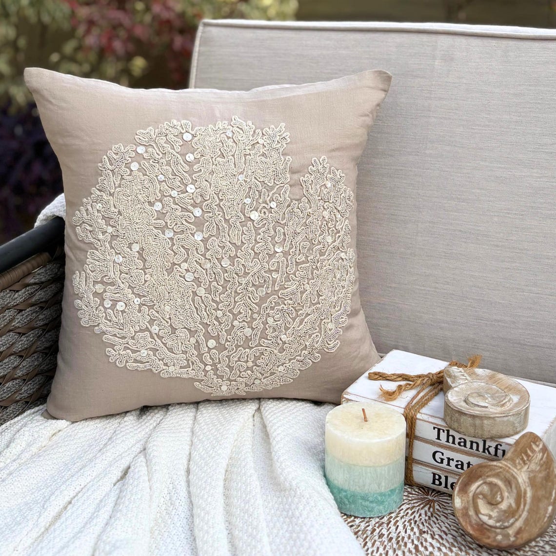 Scallop Shell throw pillow cover, product view 12