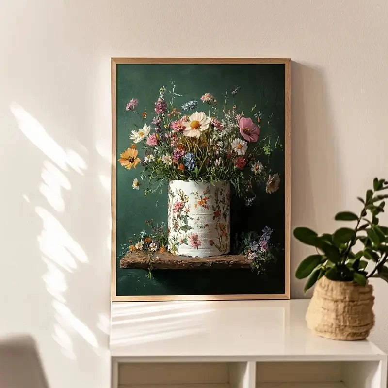 Floral Vase Retro Wall Art Print product detail view 3